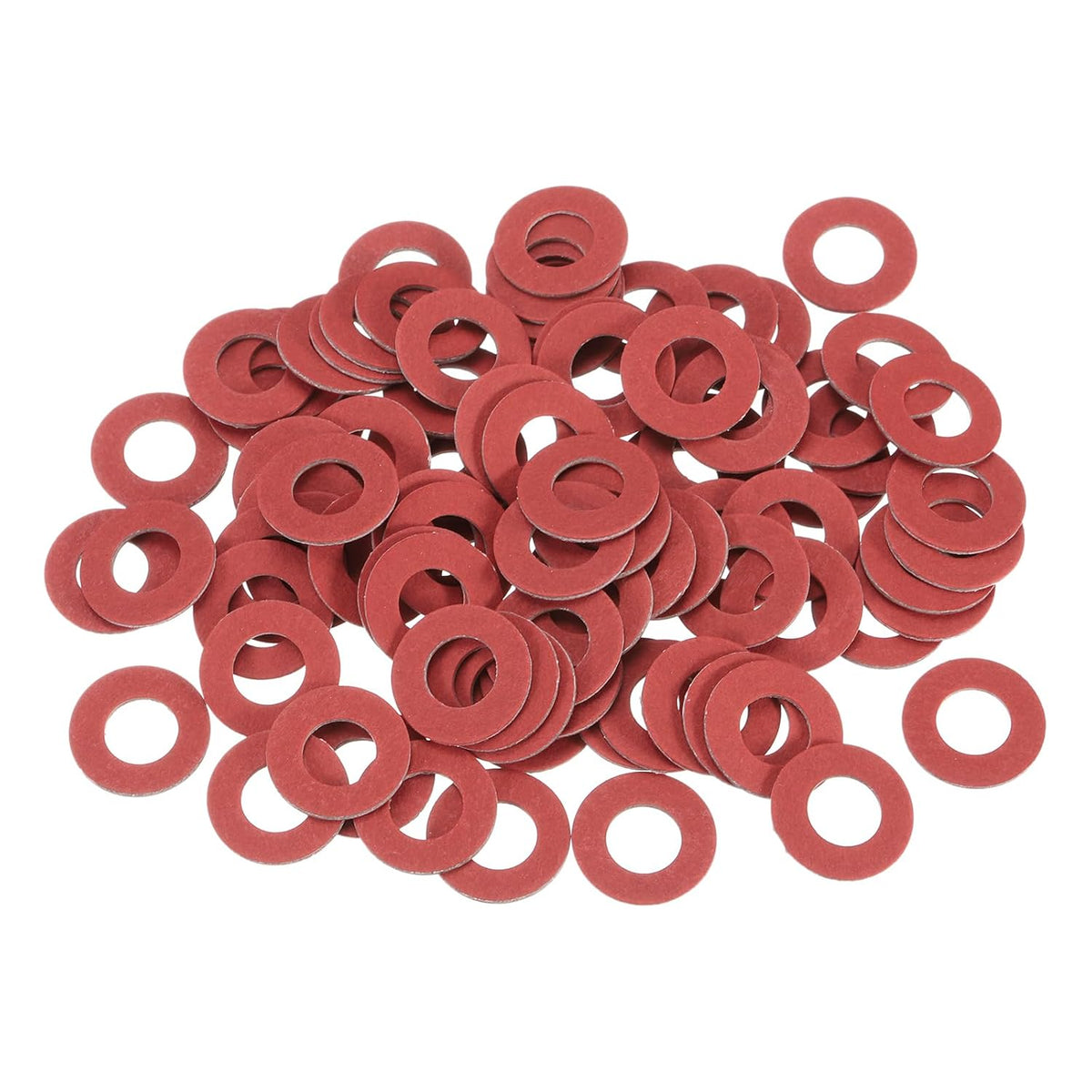 220 Pcs M6 Fiber Flat Washers, Insulation Plain Washer 6mm ID 12mm OD 1mm Thick Red Steel Paper Gaskets for Machinery Fastener Plumbing General Repair