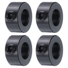 4pcs Set Screw Collars 3/8" Bore Carbon Steel Shaft Collars, 3/4" OD, 3/8" Width Axle Collar Clamp for Linear Rod Shaft Guide, Black Oxide