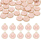 LinkMejor 52pcs Letter Charm, Enamel Letter Pendants, Alphabet m Pendants Double Sided Beads Charm for DIY Bracelet Necklace Pendants Earring Jewelry, Pink