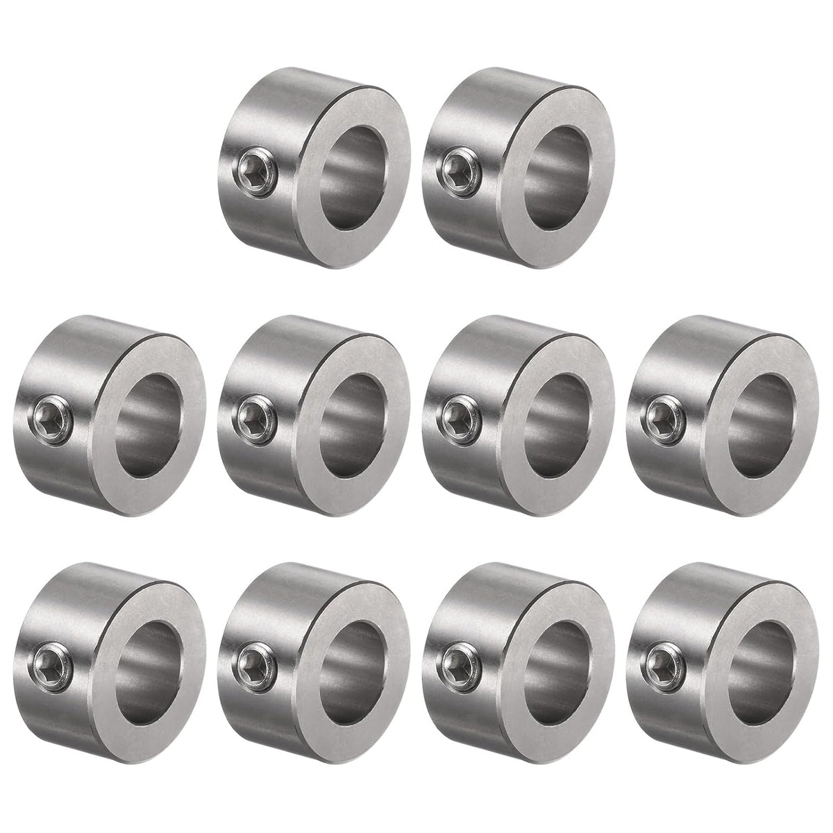10pcs Set Screw Collars 12mm Bore Stainless Steel Shaft Collars, 22mm OD, 12mm Width, Landing Gear Stopper Wheel Collar