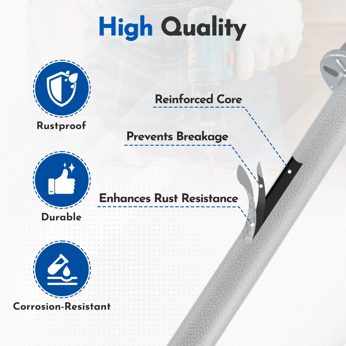 #10 x 1-1/2“ SD Connector Screws, SD10112R100 Joist Hanger Screws 1/4" Hex Head with 0.380"-Dia, Mechanical Galvanized,for Construction, Home Improvement (100PCS)