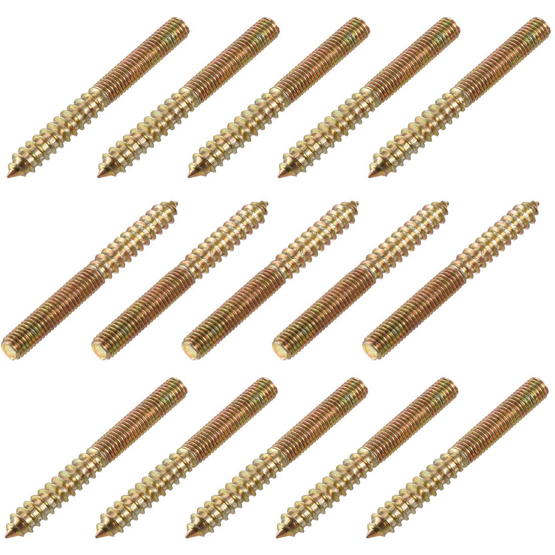 M8 Hanger Bolts Length 3"(75mm) Double Headed Bolts Self-Tapping Screw 8mm Wood Joint Furniture Legs 15pcs