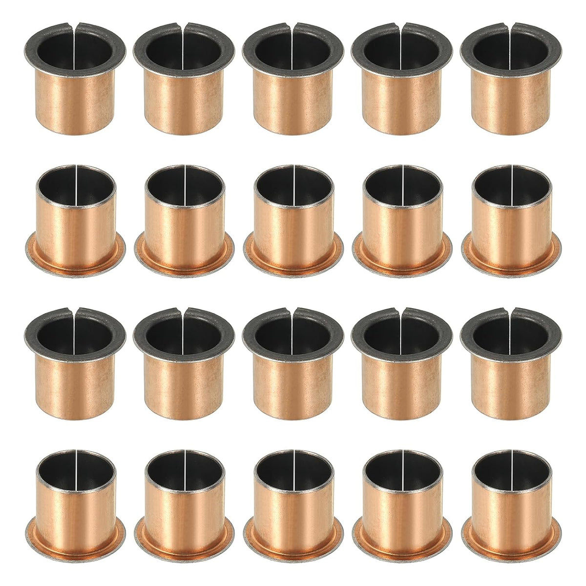 20Pcs Flanged Sleeve Bearing, 18mm Bore x 20mm OD x 20mm Length, 26 x 1.0mm Flange Dia x t Sintered Bronze Bushings Self-Lubricating Bearings for Industrial Equipment