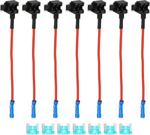 1세트 유니버설 7개 조각 자동차 퓨즈, 회로 어댑터 12V, 7개 15A 로우 프로파일 미니 APS 블레이드 타입 퓨즈