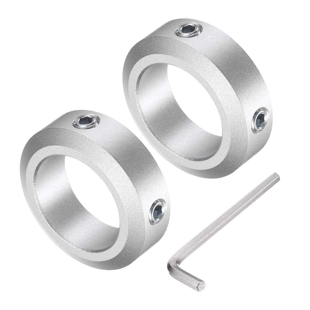Set Screw Shaft Collar for 25mm Shaft, 2pcs Clamping Collars 38mm OD, 12mm Thickness, Aluminum Alloy Clamp-On Collar with M6 Set Screws and a Wrench