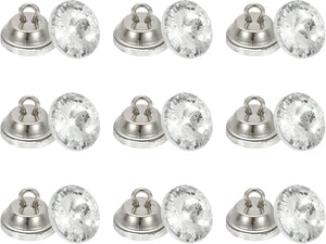 25 Pcs Rhinestone Crystal Buttons, 16mm Upholstery Tufting Buttons with Metal Loop for Sewing Sofa Bed Headboard DIY Crafts Decoration (Cubic)