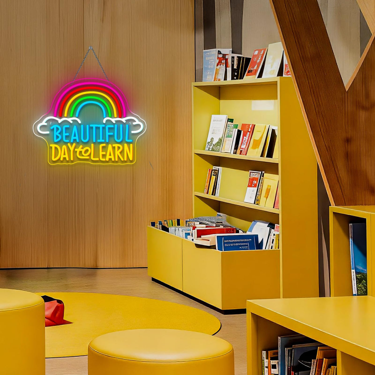 Lesende Neon-Tafel Dimmbare Regenbogen-Wandlampe Geschenk für Klassenzimmerdekor