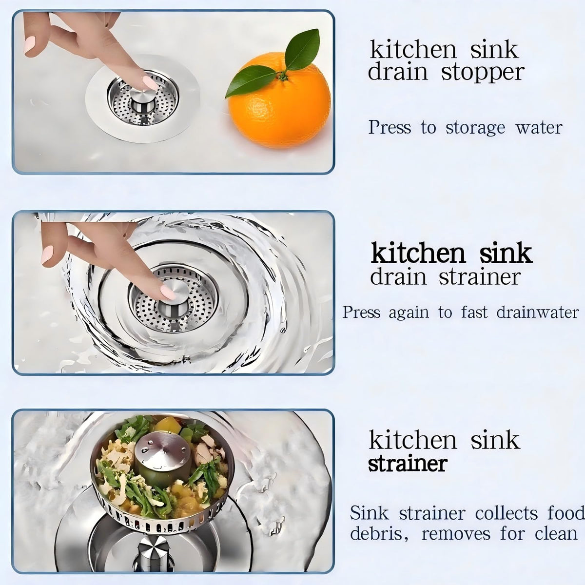 LinkMejor ช่องทิ้งของเหล็กในครัว ปิดฝา ใส่ได้ 3-1/2 นิ้ว