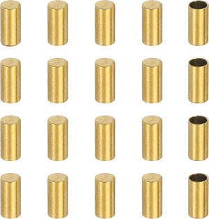20 Pcs Stainless Steel Cord End Caps, 2.5 mm End Cap Barrel Beads Leather Cord End Caps for Jewelry Making DIY Tassel 5.5 mm Length Golden