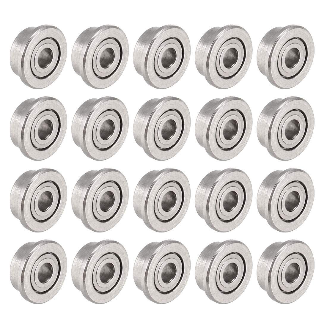 F681XZZ Flanged Ball Bearing 1.5x4x2mm Double Metal Shielded (GCr15) Chrome Steel Bearings 20pcs