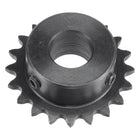 20 Tooth Roller Sprocket B Type, #25 Chain, Single Strand 1/4" Pitch, 14mm Bore Black Oxide C45 Carbon Steel with Set Screws for ISO 04C