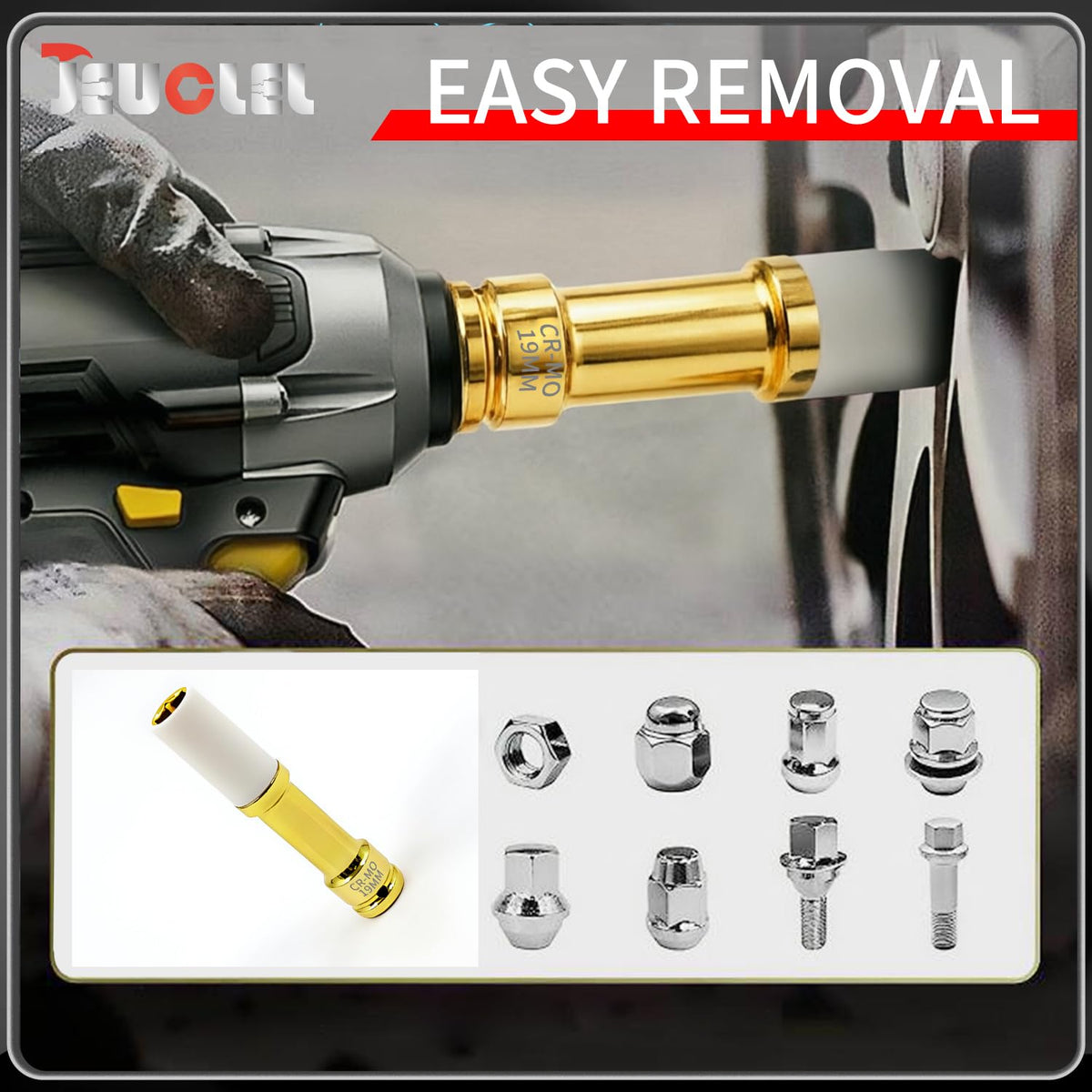 LinkMejor 19mm 1/2" Protezione Lunga Ruota Cuscinetto di Impatto, Rimuovi Bullone