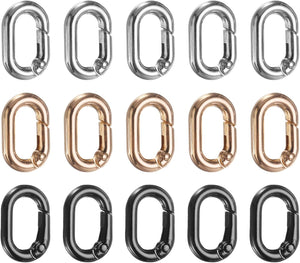 15pcs Spring Oval Rings, Spring Key Ring Clips Snap Buckle Zinc Alloy Trigger Rings for Keyring Buckle Handbag Purses Wallets