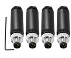 LinkMejor M8 4-Pin Male Aviation Wire Connector, Waterproof IP67 Panel Mount Connector, 8mm Industrial Circular Sensor Interface, A-Coded, Durable for Outdoor Use, 4-Pack