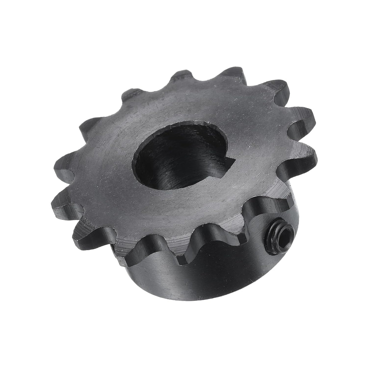 LinkMejor #35 Chain Roller Sprocket C Type. Diámetro: 5/8”. Rodamiento de cadena de un solo filamento, acero al carbono. Eje con tornillos de ajuste.