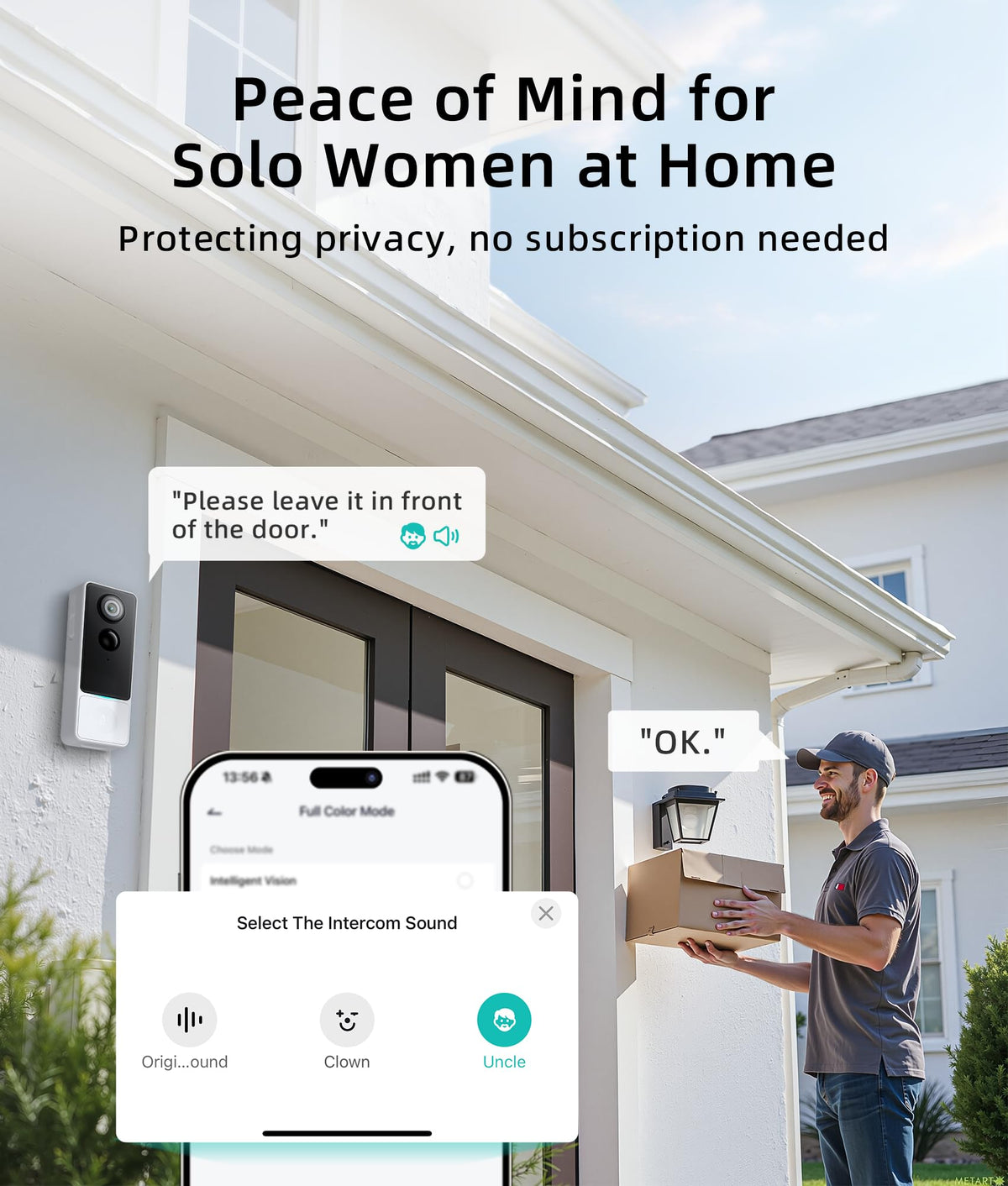 LinkMejor Video Doorbell Camera Wireless 3MP HD, Rilevamento del Moto Umano Gratuito