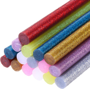 Mini Hot Glue Gun Sticks 0.43-inchx8-inch High Sticky Hot Glue Sticks, Glitter 8 Colors 16pcs