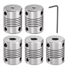 5 Pcs Aluminum Alloy Shaft Coupling 3mm to 6.35mm, Flexible Coupling Motor Connector Joint, Stepper Motor Coupler for CNC Machine & 3D Printer (L25xD19)