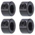 4pcs Set Screw Collars 1/4" Bore Carbon Steel Shaft Collars, 1/2" OD, 5/16" Width Axle Collar Clamp for Linear Rod Shaft Guide, Black Oxide