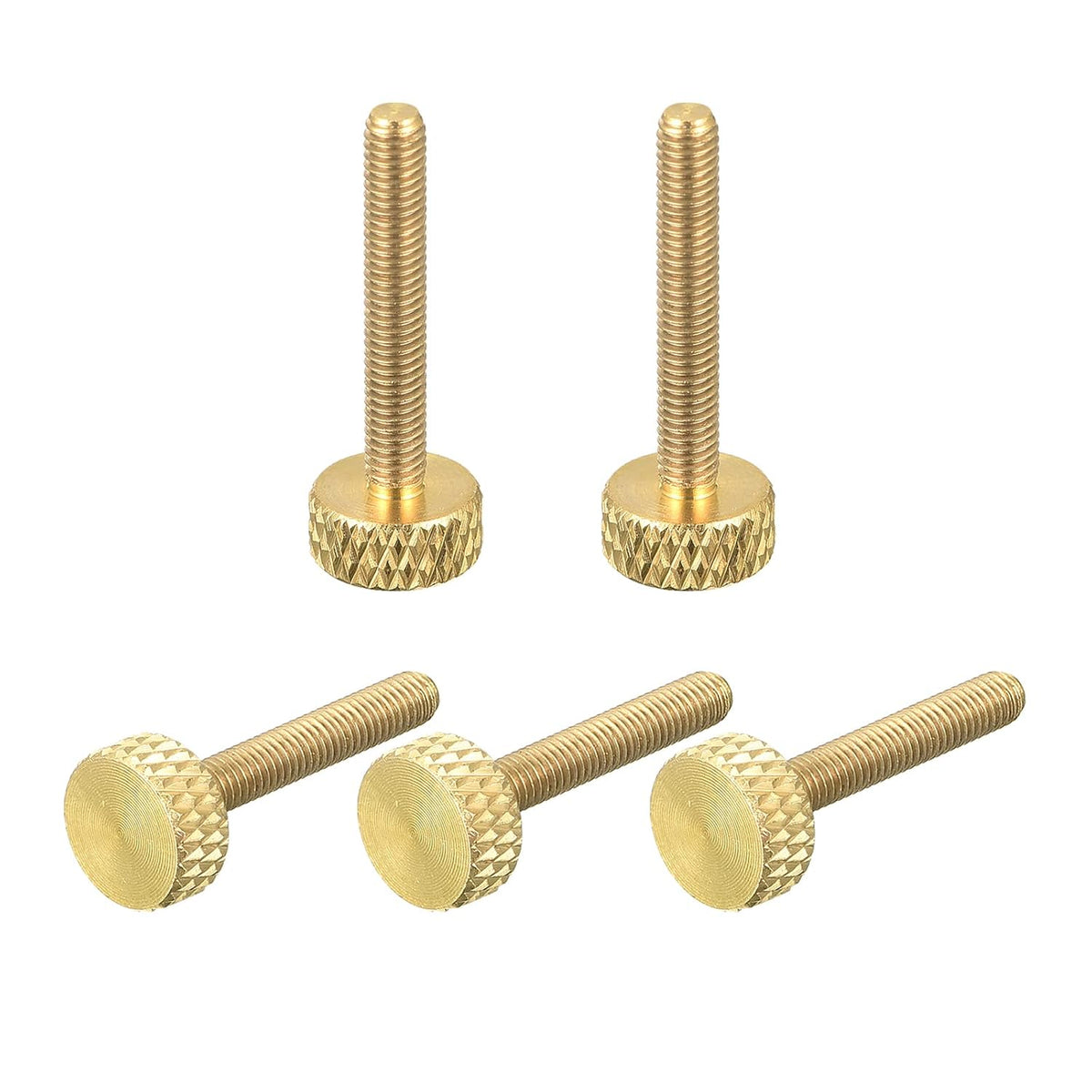 5Pcs kopparknurrade tummeskruvar, M3x8mm platt greppskruvknopp för elektronik, mekanik