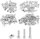 M4 120Pcs T Nuts Sliding T Slot Nut T-Nuts Screws Assortment Kit Hammer Nut with Hex Socket Head Screws for Aluminum Profile