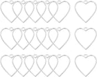 18 Pcs Open Bezel, Heart Resin Bezels Pendants Open Back Bezels Metal Hollow Frame Charm for DIY Resin Crafts Earrings Jewelry Making, Bright Silver
