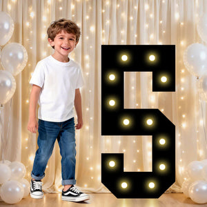 LinkMejor 5th Birthday Decorations for Boys, 2.4FT Light Up Numbers