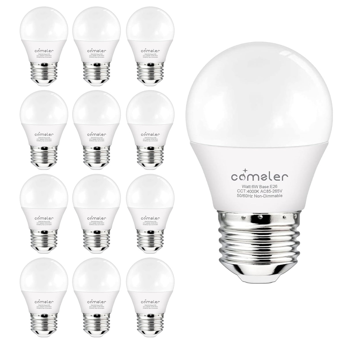 12 szt. żarówki LED E26 60W ekwiwalent 4000K biały naturalny A15 żarówki LED