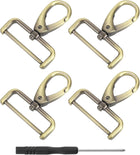 LinkMejor 4Pcs Swivel Clasps Hook, 38mm(1.5 Inch) D Ring Detachable Snap Hook Metal Lobster Claw Clasp Hook with Screwdriver for Purse Keychain DIY Craft, Bronze