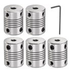 5 Pcs Aluminum Alloy Shaft Coupling 5mm to 5mm, Flexible Coupling Motor Connector Joint, Stepper Motor Coupler for CNC Machine & 3D Printer (L25xD19)