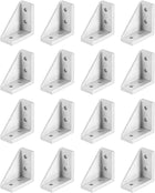 16Pcs Inside Corner Bracket Gusset, 38x38x18mm 2040 Angle Connectors for 2020/2040 Series Aluminum Extrusion Profile Silver