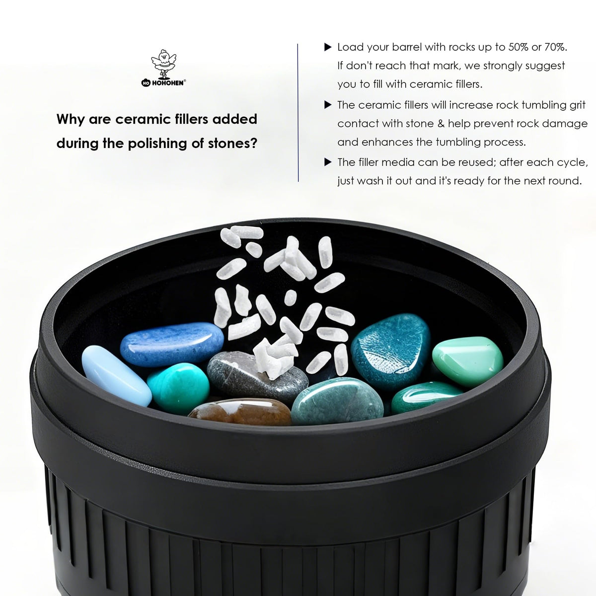 Ceramic Pellets for Rock Tumbling 1/8 inch 3mm Diameter Beads 1 Pound