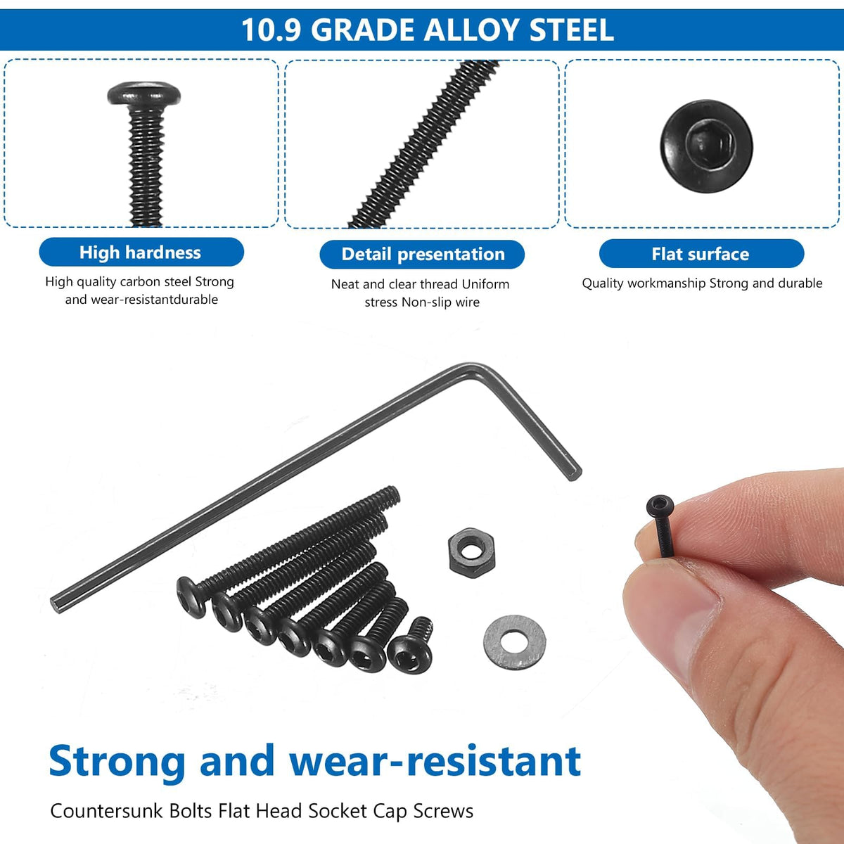 945 PCS Pemilihan KIT Baling Baling M2, Baling Baling Tepi Tanduk Hex dengan Set Baling Baling M2