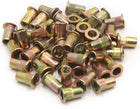 50Pcs M5 Zinc Plated Carbon Steel Car Rivet Nut Flat Head Threaded Insert