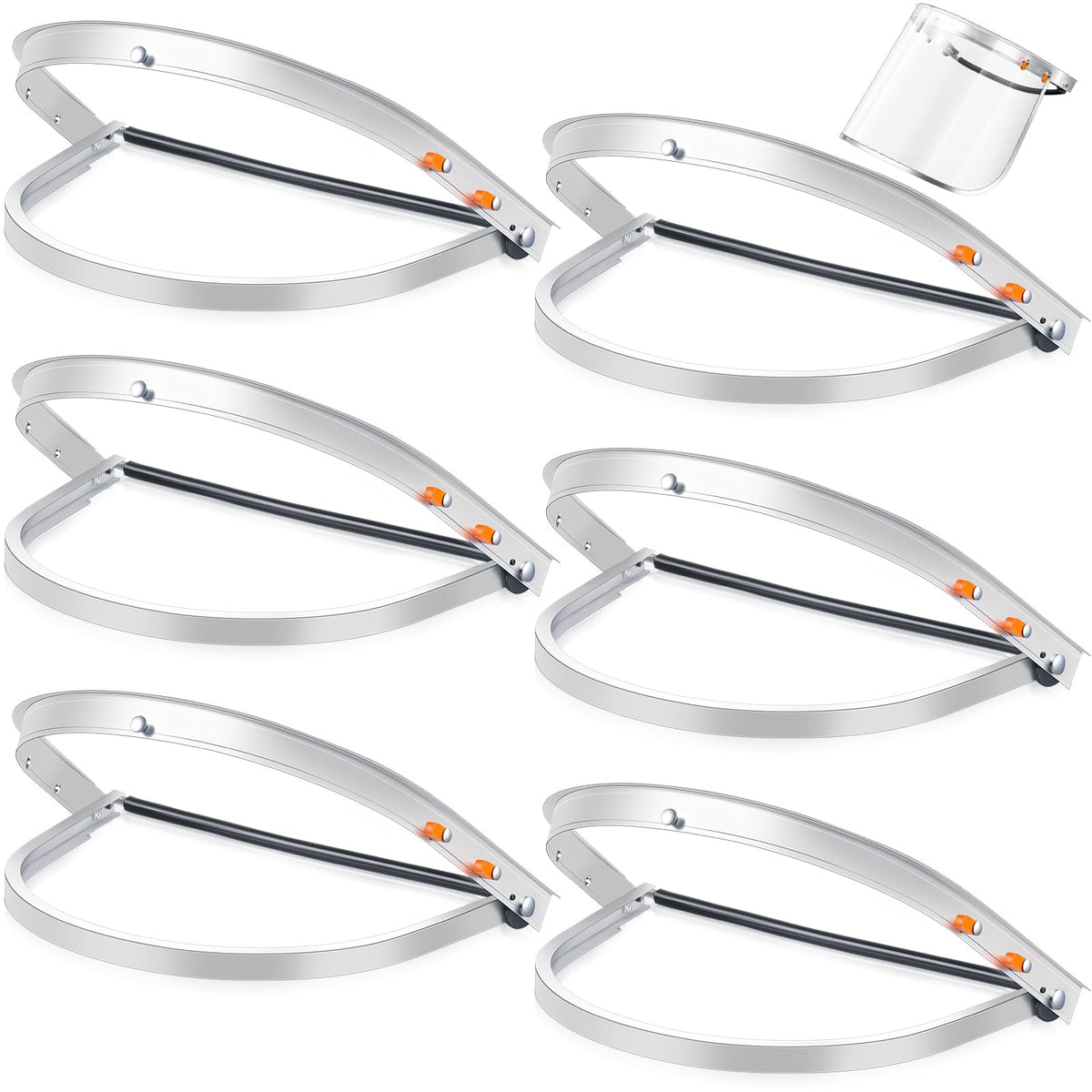 LinkMejor 6 Stück Aluminium Gesichtsschutzadapter für Schleif- und Schneidarbeiten, Weiß