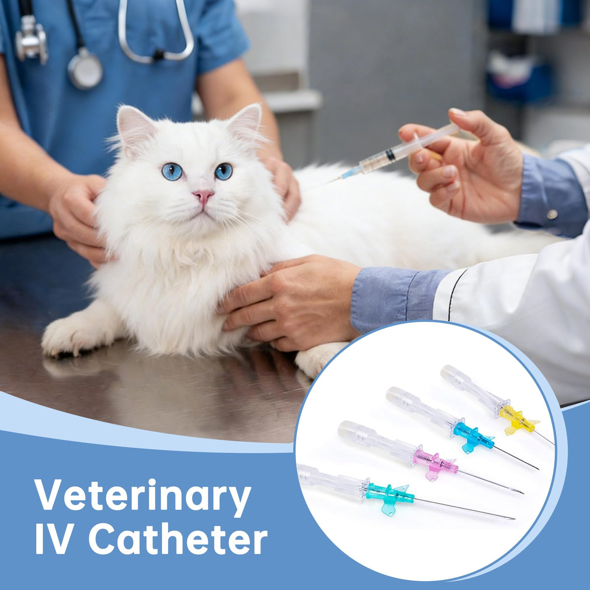 20 stk Heparin-hætte Pet IV katetreter, 18G Veterinærsæt