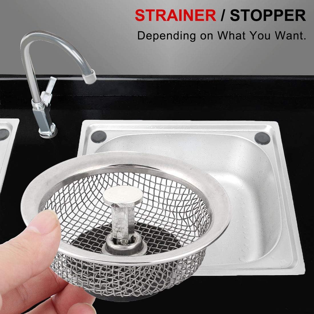 Stainless Steel Bola Bentuk Saringan Mesh Kamar Mandi 8,5cm Dia 2 Pcs