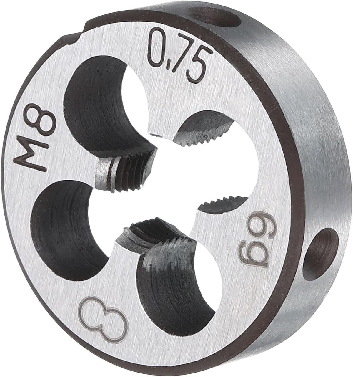 Round Threading Die M8 x 0.75 Metric Thread Right Hand Screw Cutting Fixed Dies, Alloy Tool Steel Tapping Repair Tool