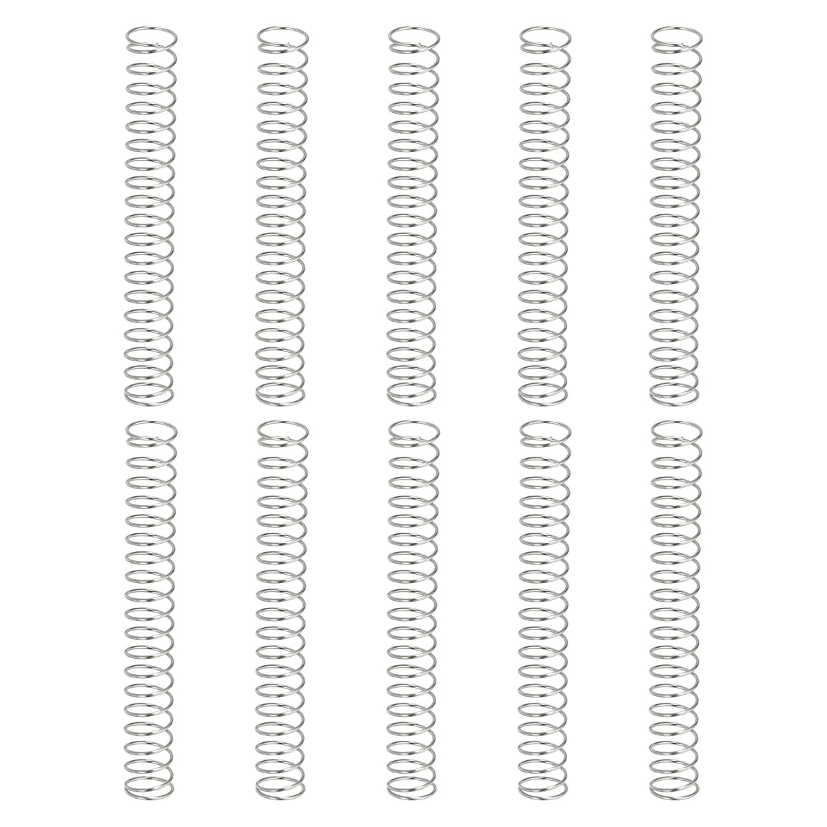 10Pcs Compression Springs, 0.3mm Wire Diameter x 4mm OD x 30mm Length 304 Stainless Steel Extension Spring Ballpoint Pen Pressure Springs for Shop Home Repairs, Silver