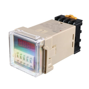 DH48J 1-999900 Count Up Digital Counter Relay W Base AC 110V