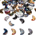 120Pcs Moon Glass Beads, Electroplate Glass Moon Shape Bead Crystal Pendant Charm for Bracelet Necklace DIY Jewelry Making, Multicolor