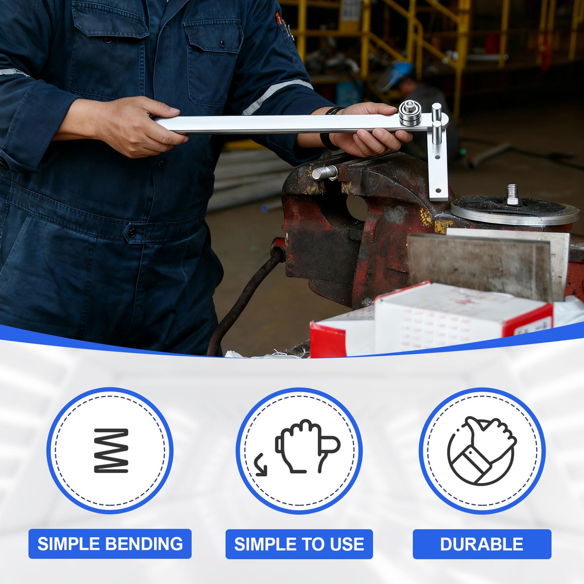 LinkMejor Alat Bending Kabel Manual, Mini Bending Beton untuk Tali Logam