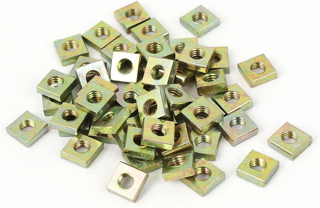 Square Nuts,M3x5.5x2mm Zinc Plated Square Machine Screw Nuts 50pcs