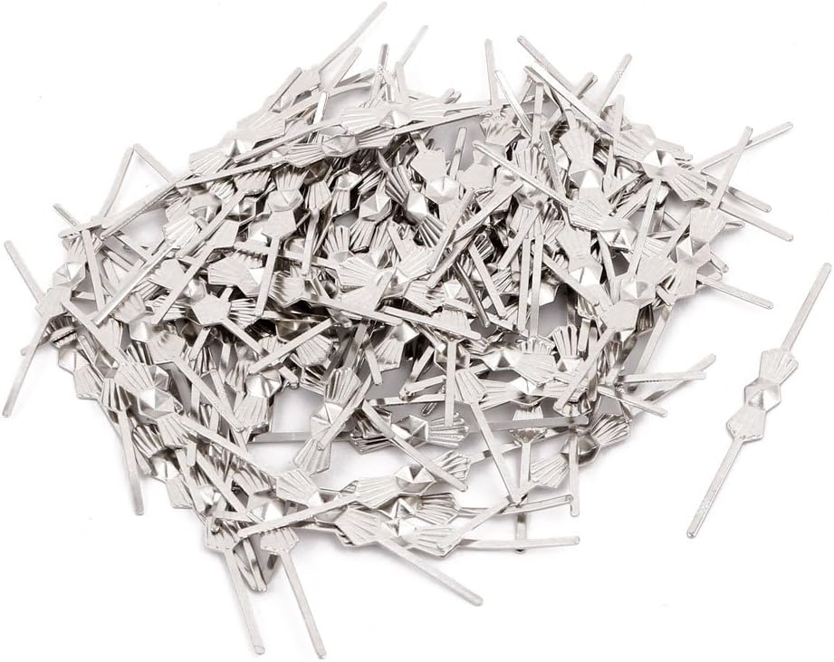 LinkMejor 100Pcs Chromium Tone 45mm Length Chandelier Connector Clip for Fastening Crystal