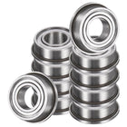 10Pcs F687ZZ Flanged Ball Bearings, 7 x 14 x 5mm Double Shielded Chrome Steel Deep Groove Bearing, ABEC5