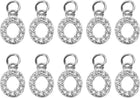 LinkMejor Rhinestone Letter Charm, 10pcs Crystal Zirconia Copper Alphabet O Pendants Slider Letter Charm for Wristbands Bracelets Necklace Jewelry Earring DIY Craft, Silver