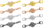 8Pcs Jewelry Clasps, Rhinestone Clasps Locking Closures with Lobster Clasps for Bracelet Necklace (4 Colors, Ball/Heart)