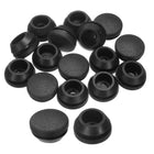 15pcs Silicone Rubber Hole Plugs, Arc Round Bottle Hole Stoppers for 18-19mm Inner Snap in Type Locking Plug Cover for Furniture Accessory, Black