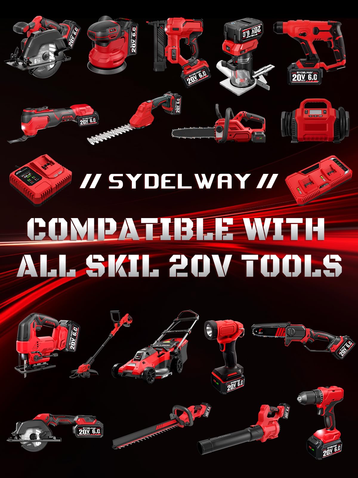 LinkMejor 20V 6.0Ah batteriudskiftning til Skil 20V batteri