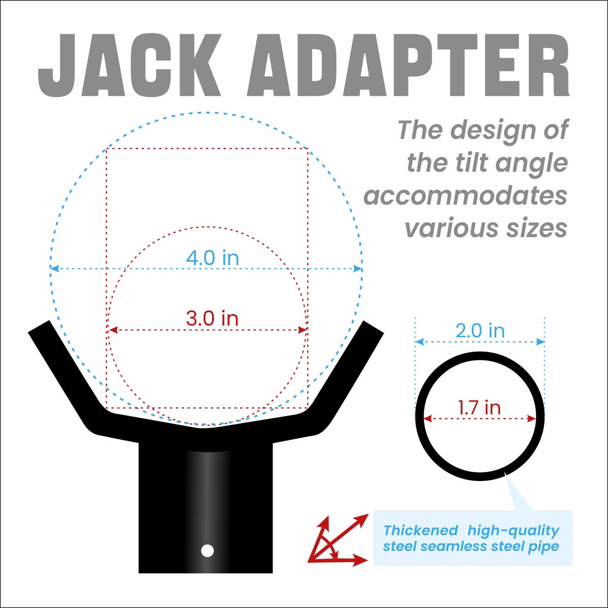 Bottle Jack Adapter 12T, Steel Lifting Saddle Jack Accessories